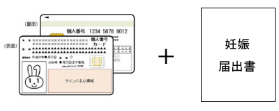イラスト:マイナンバーカード、妊娠届出書